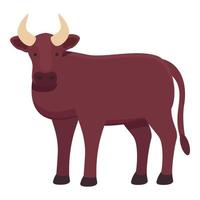 rood koe icoon tekenfilm vector. boerderij dier vector