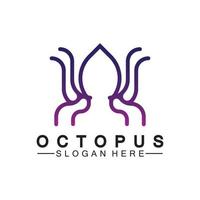 Octopus gemakkelijk modern lijn kunst logo ontwerp-vector illustratie vector