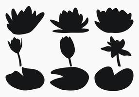 echt modern silhouetten planten, kruiden. tekening bloemen water lelie, nymphaea. vlak ontwerp kunst ontwerp sjabloon. vector