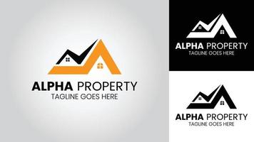 alpha eigendom vector logo ontwerp sjabloon