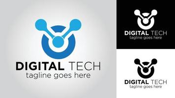 digitaal tech bedrijf vector logo ontwerp