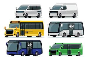auto vector sjabloon Aan wit achtergrond. bestelwagen, bus, vervoer voertuig, bestelwagen, elektrisch bus, auto- in tekenfilm stijl. voor infografieken, reclame, web en spel ontwerp.