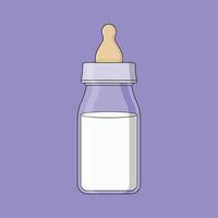 baby melk fles vector icoon illustratie met schets voor ontwerp element, klem kunst, web, landen bladzijde, sticker, spandoek. vlak tekenfilm stijl