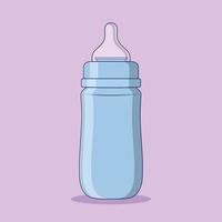 baby melk fles vector icoon illustratie met schets voor ontwerp element, klem kunst, web, landen bladzijde, sticker, spandoek. vlak tekenfilm stijl