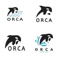 gemakkelijk orka walvis dier illustratie logo creatief ontwerp, moordenaar walvis, onderwater- dier. logo voor bedrijf, identiteit en branding, badge, behoud, ecologie concept, zee dier bescherming, vector