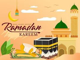 Ramadan mubarak uitputting vector illustratie pro vector