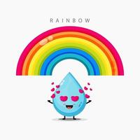 illustratie van schattig water en een regenboog vector