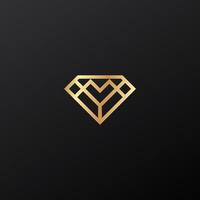 monoline diamant luxe logo ontwerp vector