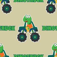 naadloos patroon vector van monster vrachtauto met tekenfilm stijl, creatief vector kinderachtig achtergrond voor kleding stof textiel, kinderkamer achtergrond, baby kleren, poster, omhulsel papier en andere decoratie.