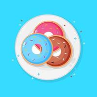 donut pictogram op plaat vector