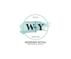 eerste wy brief schoonheid vector eerste logo, handschrift logo van eerste handtekening, bruiloft, mode, juwelen, boetiek, bloemen en botanisch met creatief sjabloon voor ieder bedrijf of bedrijf.