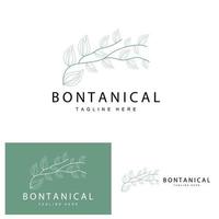 botanisch logo, natuur fabriek ontwerp, bloem fabriek icoon vector met lijn model-