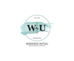 eerste wu brief schoonheid vector eerste logo, handschrift logo van eerste handtekening, bruiloft, mode, juwelen, boetiek, bloemen en botanisch met creatief sjabloon voor ieder bedrijf of bedrijf.