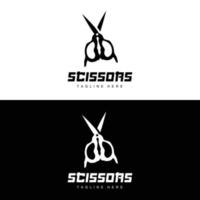 schaar logo, snijdend gereedschap vector, kapperszaak scheermes schaar gemakkelijk ontwerp, illustratie sjabloon icoon vector