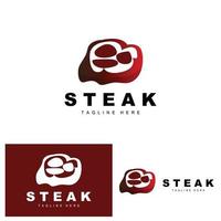 rundvlees logo, vlees steak vector, rooster keuken ontwerp, steak restaurant merk sjabloon icoon vector