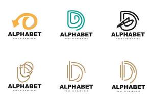 d brief logo, gemakkelijk alfabet ontwerp, modern minimalistische doopvont vector