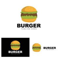 hamburger logo, brood vector, vlees en groente, snel voedsel ontwerp, hamburger winkel en Product merk icoon illustratie vector