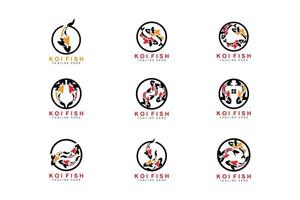 koi vis logo ontwerp, Chinese Lucky en triomf sier- vis vector, bedrijf merk goud vis icoon vector