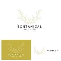 botanisch logo, natuur fabriek ontwerp, bloem fabriek icoon vector met lijn model-