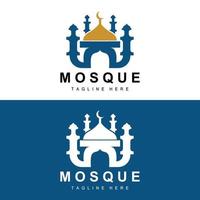 moskee logo, Islamitisch aanbidden ontwerp, eid al fitr moskee gebouw vector icoon sjabloon, Ramadan, eid al adha