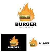 hamburger logo, brood vector, vlees en groente, snel voedsel ontwerp, hamburger winkel en Product merk icoon illustratie vector