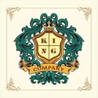 luxe klassiek kader insigne floreren ornament logo sjabloon illustraties vector