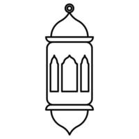 Ramadan lantaarn zwart schets stijl icoon vector