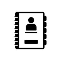 een contact icoon in de het formulier van een notitieboekje of telefoonboek met een personen avatar Aan de Hoes vector
