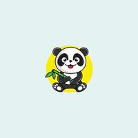 schattig baby panda mascotte logo vector