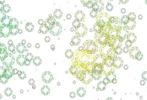 lichtgroene, gele vectorlay-out met cirkelvormen. vector