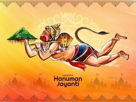 gelukkig Hanuman Jayanti Indisch religieus festival achtergrond vector