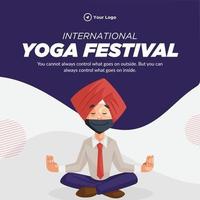 banier ontwerp van Internationale yoga festival sjabloon vector