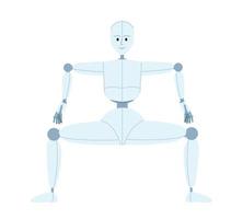 humanoid robot heup hop dans semi vlak kleur vector karakter. mensachtig beweging. bewerkbare vol lichaam figuur Aan wit. gemakkelijk tekenfilm stijl plek illustratie voor web grafisch ontwerp en animatie