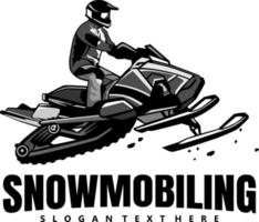 sneeuwscooter trails ontwerp logo icoon vector