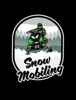 sneeuwscooter trails ontwerp logo icoon vector