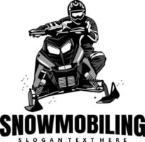 sneeuwscooter trails ontwerp logo icoon vector