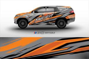 rally en bedrijf auto kleurstelling sticker vector inpakken ontwerp