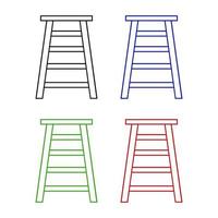 set ladder op witte achtergrond vector