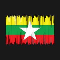 Myanmar vlag borstel vector illustratie