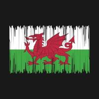 Wales vlag borstel vector illustratie