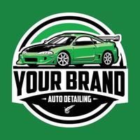 premie auto detaillering logo. auto wassen embleem logo vector kunst ontwerp. het beste voor auto detaillering verwant industrie