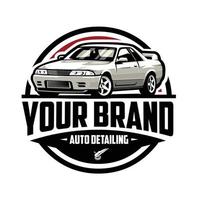 premie auto detaillering logo vector. auto wassen embleem logo ontwerp. het beste voor auto detaillering verwant industrie vector