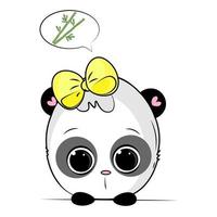 illustratie van tekenfilm schattig panda met bamboe vector