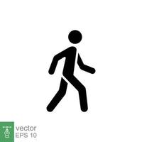 wandelen icoon. gemakkelijk solide stijl. voetganger, wandelen Mens, pictogram, menselijk, kant, loopbrug concept. zwart silhouet, glyph symbool. vector illustratie geïsoleerd Aan wit achtergrond. eps 10.