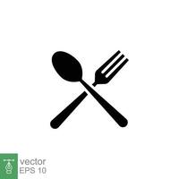lepel en vork icoon. gemakkelijk solide stijl. zilverwerk, keuken, bestek, tafel, restaurant concept. zwart silhouet, glyph symbool. vector illustratie geïsoleerd Aan wit achtergrond. eps 10.