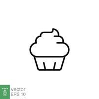 koekje icoon. gemakkelijk schets stijl. bakkerij, taart, nagerecht, muffin, keuken, restaurant concept. dun lijn symbool. vector illustratie geïsoleerd Aan wit achtergrond. eps 10.