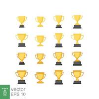 kop trofee icoon set. gemakkelijk vlak stijl voor app en web ontwerp element. winnaar, kampioen, wedstrijd, won concept. goud kampioenen prijs. vector illustratie geïsoleerd Aan wit achtergrond. eps 10.