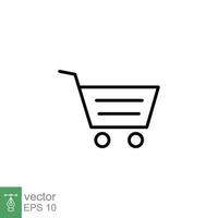 boodschappen doen kar icoon. gemakkelijk lijn stijl voor web sjabloon en app. winkel, mand, tas, op te slaan, online, aankoop, kopen, kleinhandel, vector illustratie ontwerp Aan wit achtergrond. eps 10.