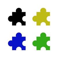 set puzzels op witte achtergrond vector