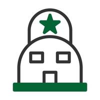 tent icoon duotoon grijs groen stijl leger illustratie vector leger element en symbool perfect.